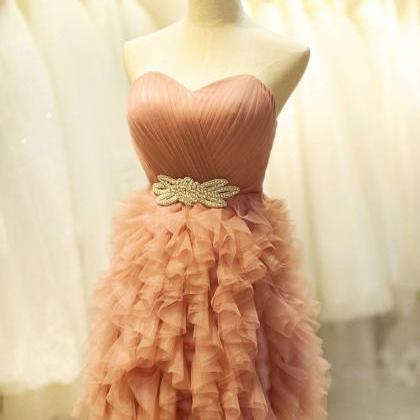 Short Cocktail Formal Dress With Ruffle Skirt