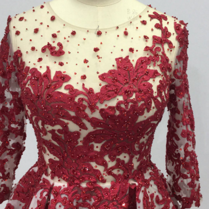 Robe De Soiree Violet Lace Short Evening Dresses..