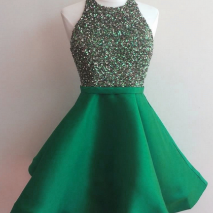 Halter Sequin Short Prom Dress main image 1