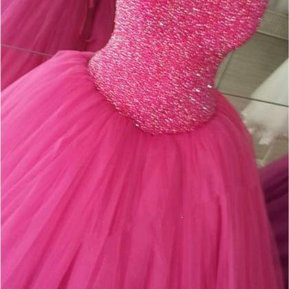 Pink Ball Gowns Prom Dress,sweetheart Dress,pink..