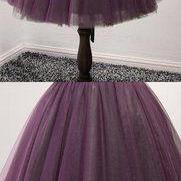 Strapless Purple Lace Homecoming Prom Dresses,..