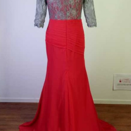 Real Picture Long Prom Dresses,red With Dark..
