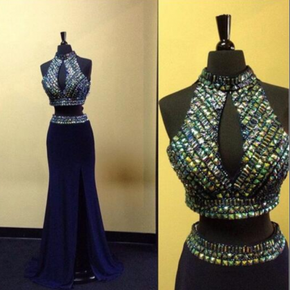 Bust Out Of Side Slit Mermaid Sexy Chiffon Prom..