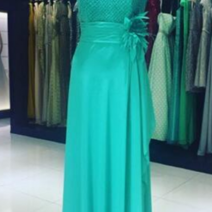 Splendido Verde Smeraldo Prom Dress O-collo..
