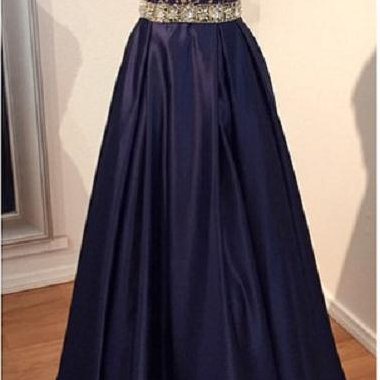 A-Line/Elegant V-neck Sleeveless Floor-Length Taffeta Prom Dresses