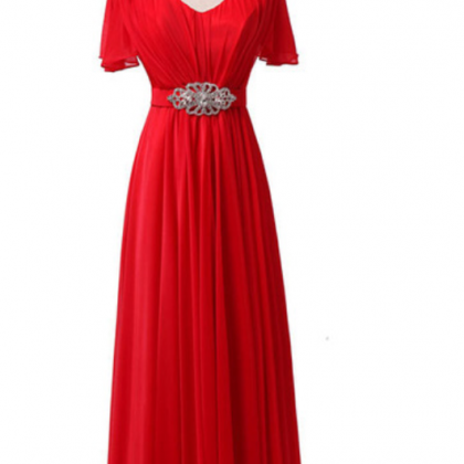 Ruffled Chiffon Gown Simple gentle beautiful and grand main image 0
