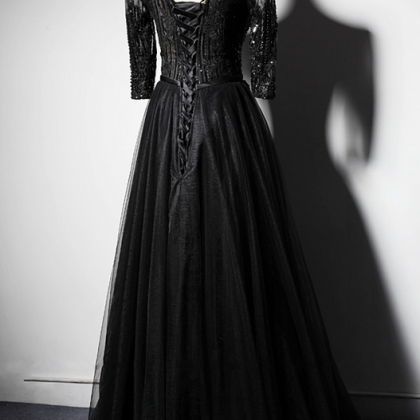 Black Long Sleeved Dress For A..