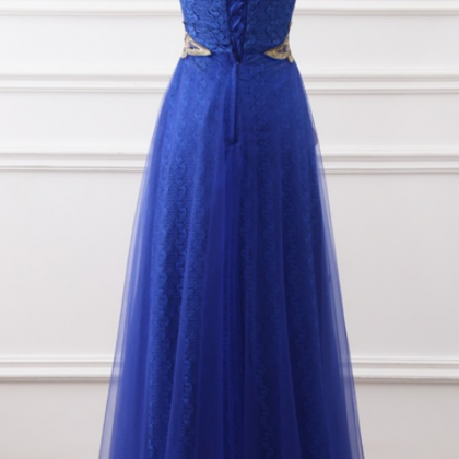 An Elegant Royal Blue Red Hairline Embroidered..