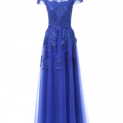 Blue Dress Formal Long Bow Elegant Engagement..