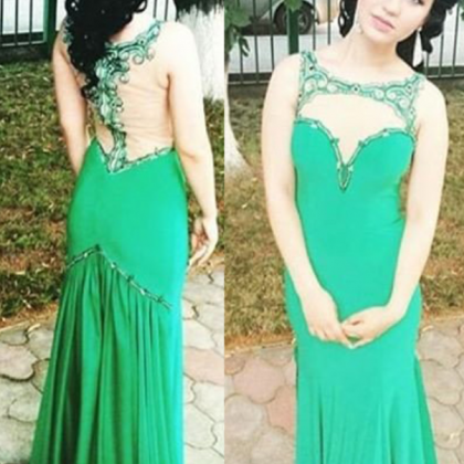 Beading Sheer Chiffon Prom Dresses Prom Gowns,prom..