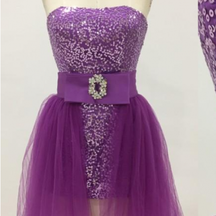 Classic Short Homecoming Dresses Purple Sheath..