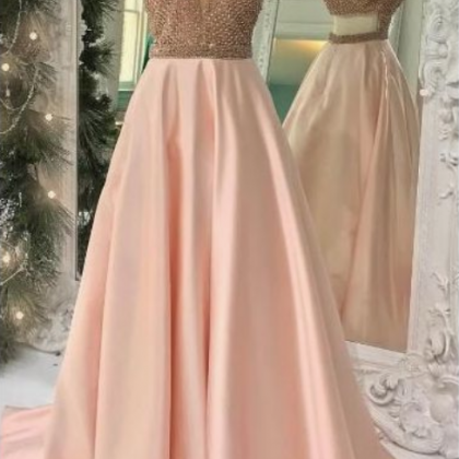 A Sexy Pink Prom Dress, A Sexy V-neck Ball Gown..