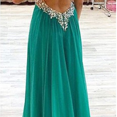 Champagne-colored Beaded Dress, Sexy, Pale Green..
