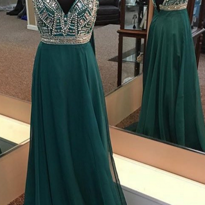 Green Prom Dress,long Evening Gowns,sexy Prom..