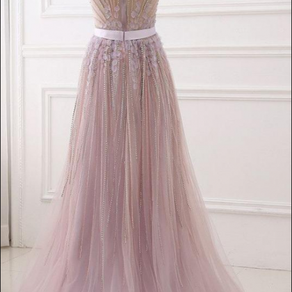 Real Made Beading Elegant Prom Dress,long Prom..