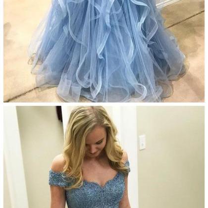 Off The Shoulder Two Piece Prom Dresses,lace 2..