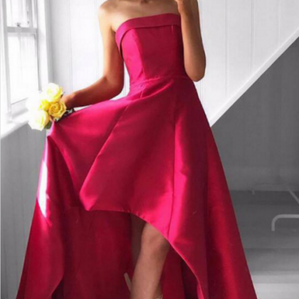 Red Strapless Formal Gown ,party Dress, Homecoming..