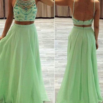 Custom High Quality Two Pieces Prom Dress ,..
