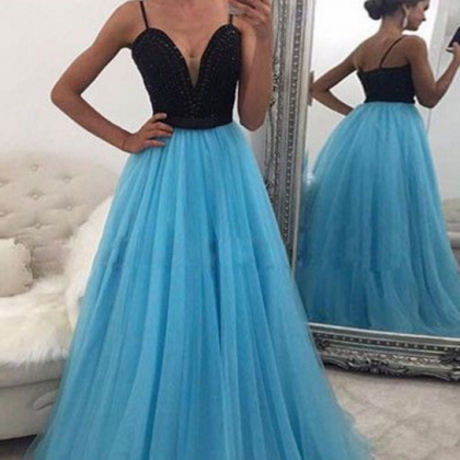 Newest Spaghetti Straps A-line Prom Dresses,long..