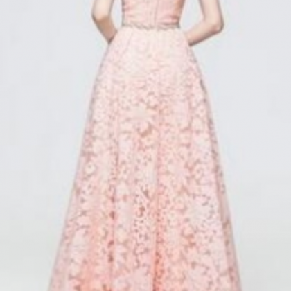 Beading Sweetheart A-line Lace Prom Dresses