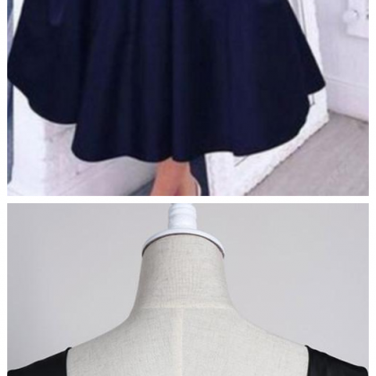 Two Pieces Off Shoulder Navy Blue Short Homecoming..