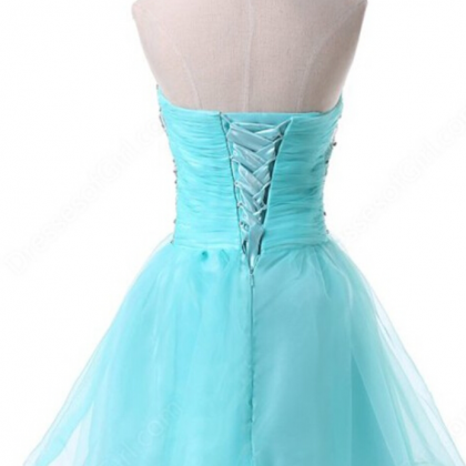 Pretty A-line Daffodil Tulle Short Prom Dresses With Appliques, Homecoming Dresses