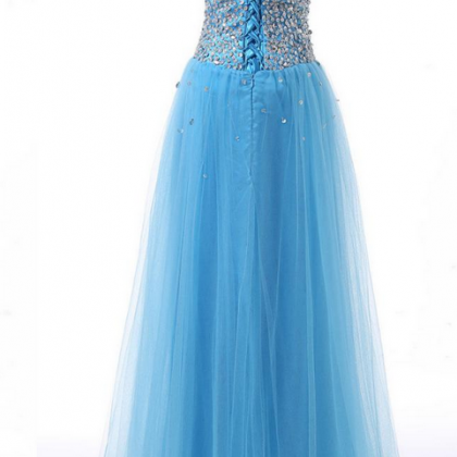 Blue Sequin Long Prom Dress, Formal Evening Dress,..
