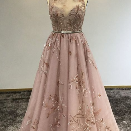 A Line Illusion Prom Dress,Crystal ..