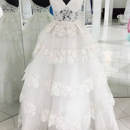 Sweetheart Sheer Corset Applique Tulle Long Dress White