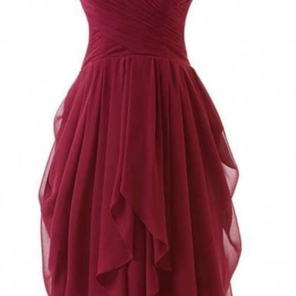 Spark Queen Cute Sweetheart Red Wine Short Prom..