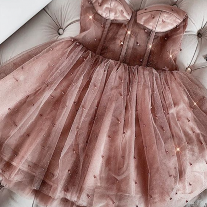 Princess Short Blush Pink Party Dress With..