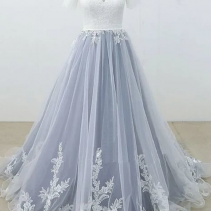 Ball Gown Lace/tulle Wedding Dress With Short..