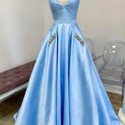 Satin Prom Dresses Wedding Party Dresses With..