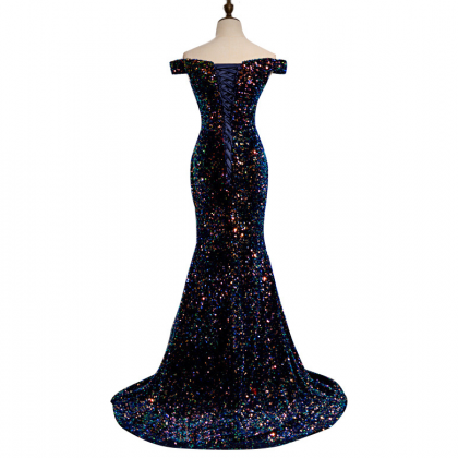 Charming Sequins Mermaid Long Formal Gown, Sparkle..