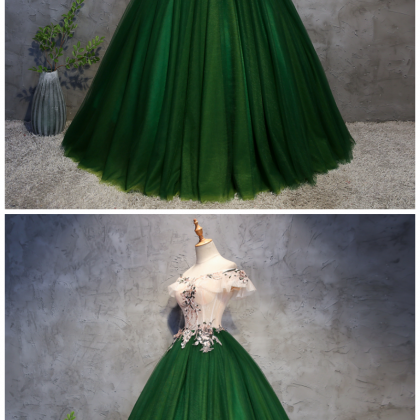 Beautiful Tulle Handmade Long Party Dress, A-line..
