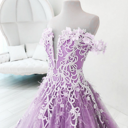 Ball Gown Prom Dresses,off-the-shoulder Prom..