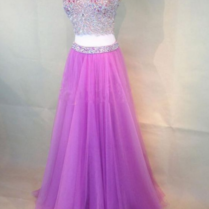 Prom Dress Two Piece, V Neck Homecoming Dress,..