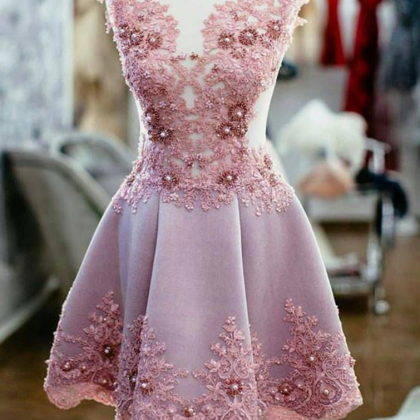 Lace Short Prom Dress, Homecoming Dress