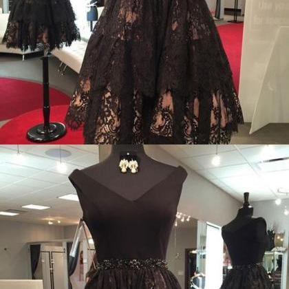 Short Lace Homecoming Dresses With Beading,..