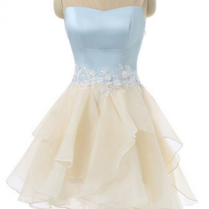 Short Homecoming Dress, Tulle Homecoming Dress, Knee-Length Homecoming Dress, Applique Junior School Dress, Sleeveless Homecoming Dress, Sweet Heart Homecoming Dress, LB0387