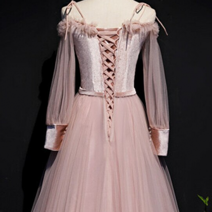 Criss Cross Spaghetti Tulle Ball Gown Appliques Prom Dress LBQ3692