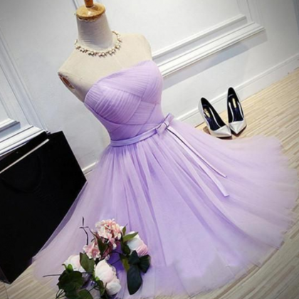 Lovely Tulle Short Homecoming Dress, Scoop Simple..
