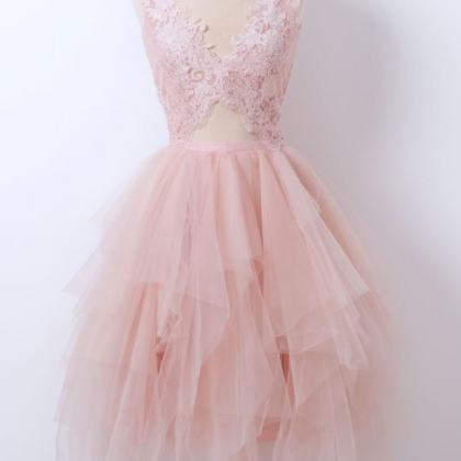 Pink one-shoulder slim waist long skirt homecoming dress R3227 main image 1