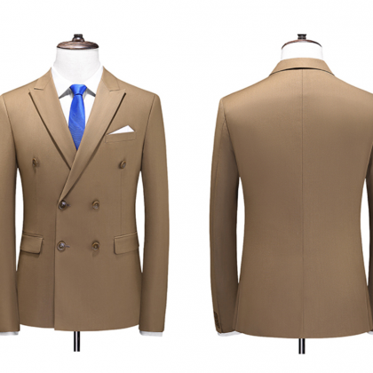 2-piece Double-breasted Suit Men's..