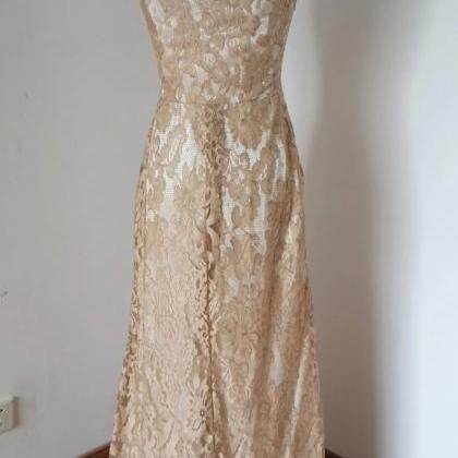 Bridesmaid Dresses,one-shoulder Lace Ivory Lining..