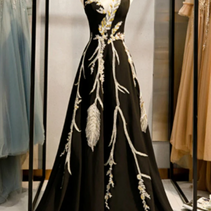 Prom Dresses,a-line Satin See Through V-neck..