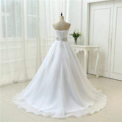 Wedding Dresses,strapless Wedding Dress,white..