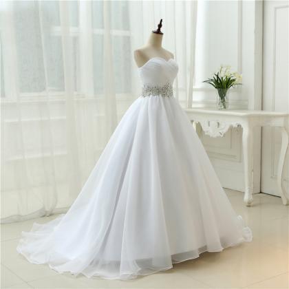 Wedding Dresses,strapless Wedding Dress,white..