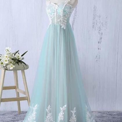 Prom Dresses,straps Long Junior Prom Dress With..