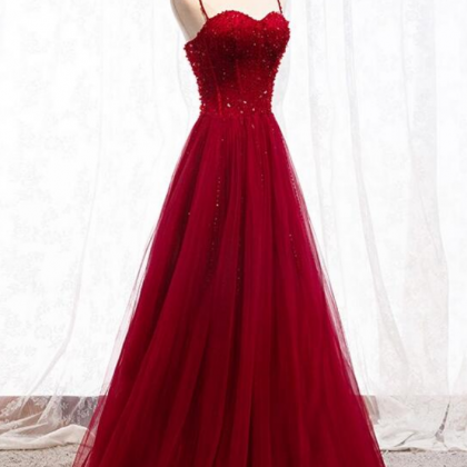 Prom Dresses,beaded Sweetheart Long Formal Dress,..